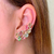 Brinco Ear Cuff Folha Candy Colors Banho Ouro - comprar online