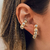 Brinco Ear Hook Bolinhas Estrelas Zircônias Banho Ouro - comprar online