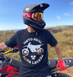 Camiseta Moto Suja Alma Lava 100% Algodão - loja online