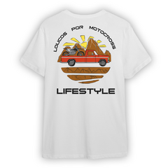 Camiseta LifeStyle Loucos por Motocross Branca 100% Algodão - comprar online