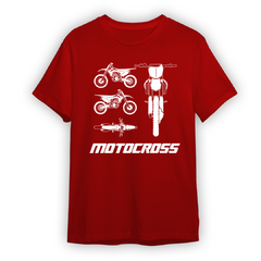 Camiseta Motocross Vermelha 100% Algodão - comprar online