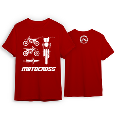 Camiseta Motocross Vermelha 100% Algodão