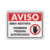 Placa Aviso - Área Restrita Somente Pessoal Autorizado (c/ Pictograma)