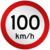 Placa R19 Velocidade máxima permitida 100km