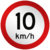 Placa R19 Velocidade máxima permitida 10km