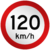 Placa R19 Velocidade máxima permitida 120km