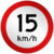 Placa R19 Velocidade máxima permitida 15km