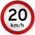 Placa R19 Velocidade máxima permitida 20km