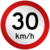 Placa R19 Velocidade máxima permitida 30km