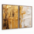 Quadro Decorativo Kit 2 Quadros Abstrato em Canvas Pintura de Arte Branca Dourada, com Pincelada de óleo na internet