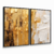 Quadro Decorativo Kit 2 Quadros Abstrato em Canvas Pintura de Arte Branca Dourada, com Pincelada de óleo - loja online