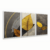 Quadro Decorativo Kit 3 Telas, Abstrato Folhas Ferrugem - Visual Quadros