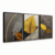 Quadro Decorativo Kit 3 Telas, Abstrato Folhas Ferrugem - loja online