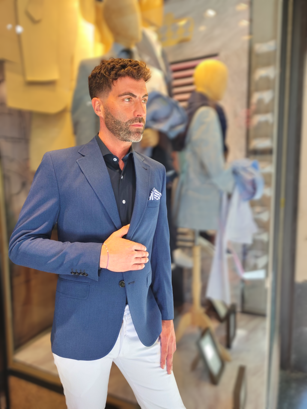 Saco Azul tramado con negro Art. AM 271316 Byron