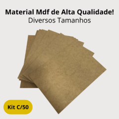 50 Placas/ Chapa de MDF Cru 3mm - Diversos Tamanhos - Silvano Arte em Madeira