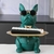 MR. BULLDOG DE RESINA DECORATIVO SENTADO GREEN + LENTES DE REGALO - BANDEJA - 23 CM DE ALTURA en internet