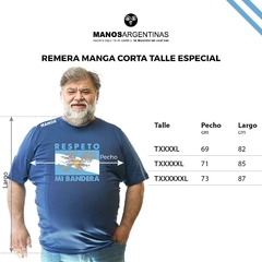 Remera Rebelde Malvinas Argentinas talles especiales - comprar online