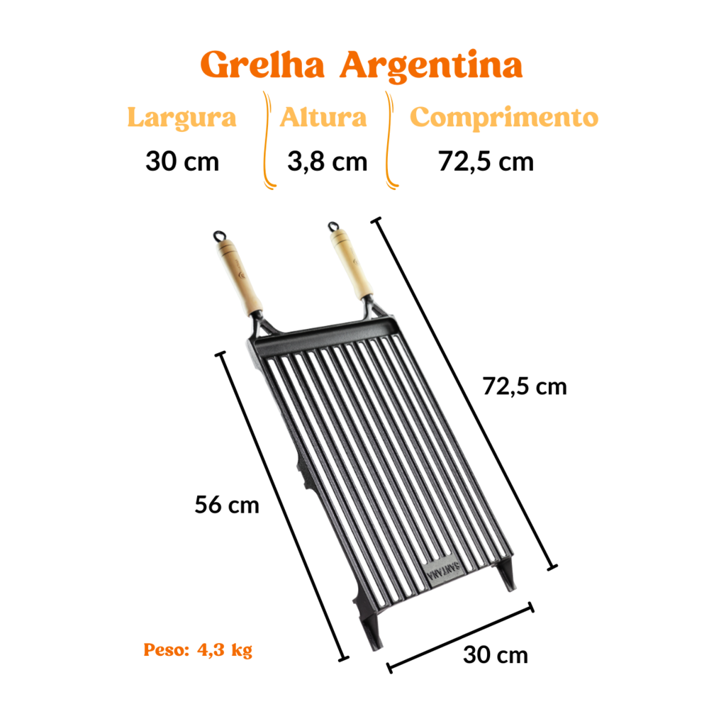 Grelha Churrasco Parrilla Argentina Pampa Ferro Fundido