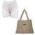 Imagem do Kit Short/Saia Feminina com Bolsa Saiada de Praia Tricot Crochê Verão