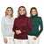 Kit 3 Blusas Feminina Tricot Suéter Manga Longa Casual inverno - loja online