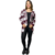 Casaco Feminino Xadrez Blaser Tricô Bicolor Moda Inverno Casual