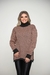 Poncho Feminino Xadrez Manga Longa e Gola Alta Tricô - loja online