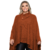 Poncho Feminino Inverno de Trico Gola Alta