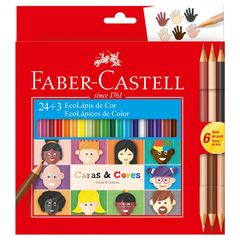 Ecolapíz Caras & Colores 24 Largos + 3 Bicolor Faber-castell