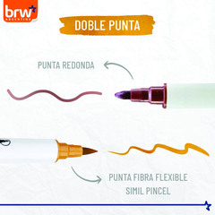 Marcador Evoke Metalizados Doble Punta Pincel X 8 Colores - tienda online