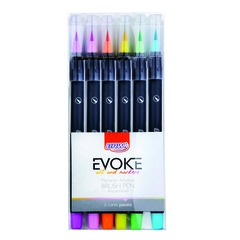 Marcador Evoke Brush Pen 6 Colores Pastel