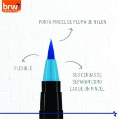 Imagen de Marcador Evoke Brush Pen 6 Colores Pastel