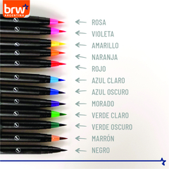 Marcador Evoke Brush Pen 12 Colores - comprar online