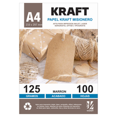 Kraft A4 Misionero de 125 grs. paquete x 100 hjs