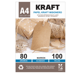 Kraft A4 Misionero de 80 grs. paquete x 100 hjs