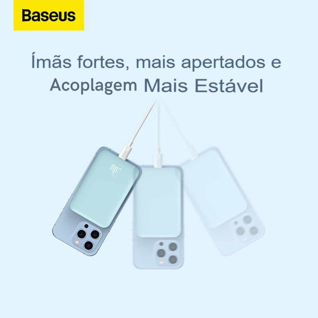 Power Bank/Bateria portátil MagSafe da Baseus para iPhone 12 e posteriores