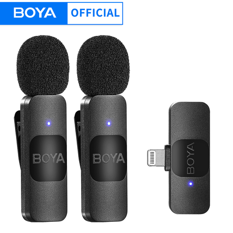 Microfone de lapela sem fio Boya para iPhone BY-V Series