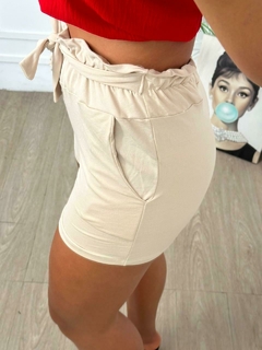 Shorts Feminino Malha Cintura Alta Com Bolso na internet