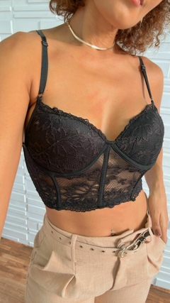 Sutiã top com bojo corselet