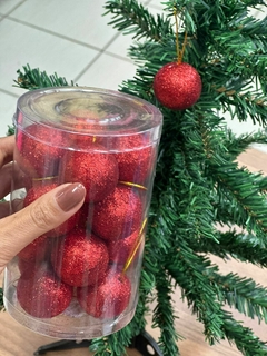16 Bolas de Natal vermelha com gliter - comprar online