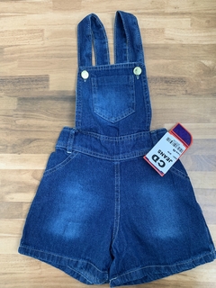 Jardineira jeans unissex infantil