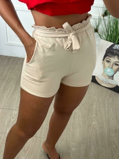 Shorts Feminino Malha Cintura Alta Com Bolso