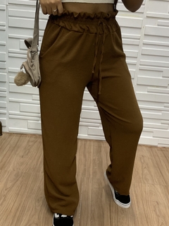 Calça pantalona com elástico feminina duna - comprar online