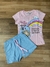 Conjunto feminino estampado short e tshirt infantil na internet