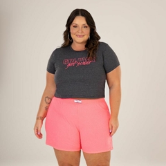 Short Feminino Plus Size Malha Canelada