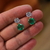 Brinco cristal verde água pedras prata 925. - comprar online