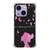 Capa para iPhone 14 6.1" Personalizada Flores Menina e as Borboletas