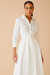 Vestido Chemise Decote Renda - Off White - comprar online