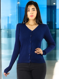 Suéter de Mujer Manga Larga Acanalado, Sweater de Punto con Botones Elegante y Casual - (copia) - comprar en línea