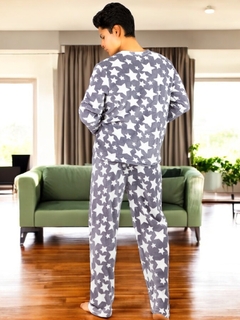 Pijama De Hombre Afelpada de Pantalón y Sudadera Tela Polar Fleece Suave y Ligera