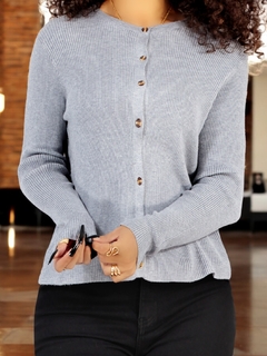 Suéter de Mujer Manga Larga Acanalado, Sweater de Punto con Botones Elegante y Casual - MALABIS